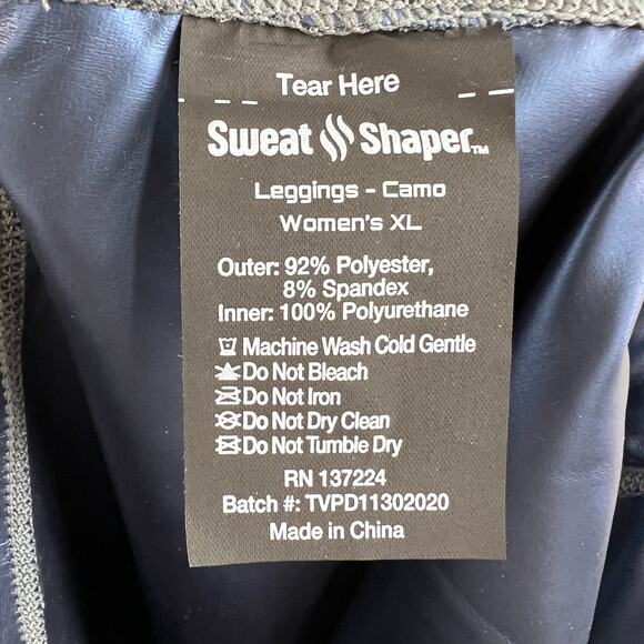 Sweat Shaper Capri Leggings Sweat Enhancing Compression High Waist Camo XL (S/M) - Picture 6 of 6